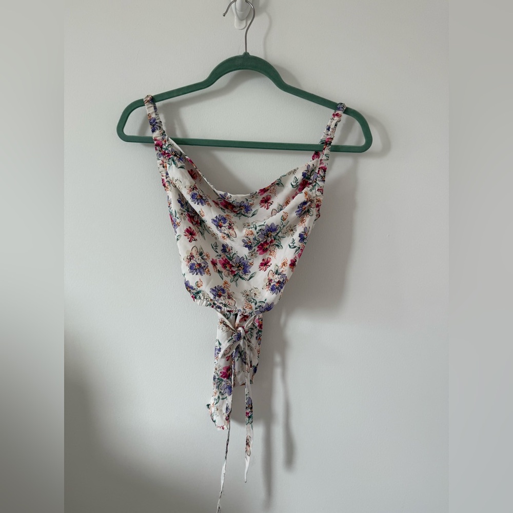 Floral Open Back Tank Top